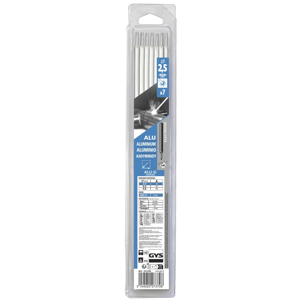GYS 7 ALUMINIUM ELECTRODES - Ø2.5 - BLISTER