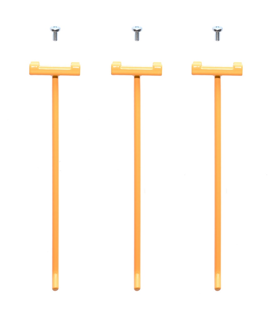 Hook, Square holes long, Yellow 3/pack