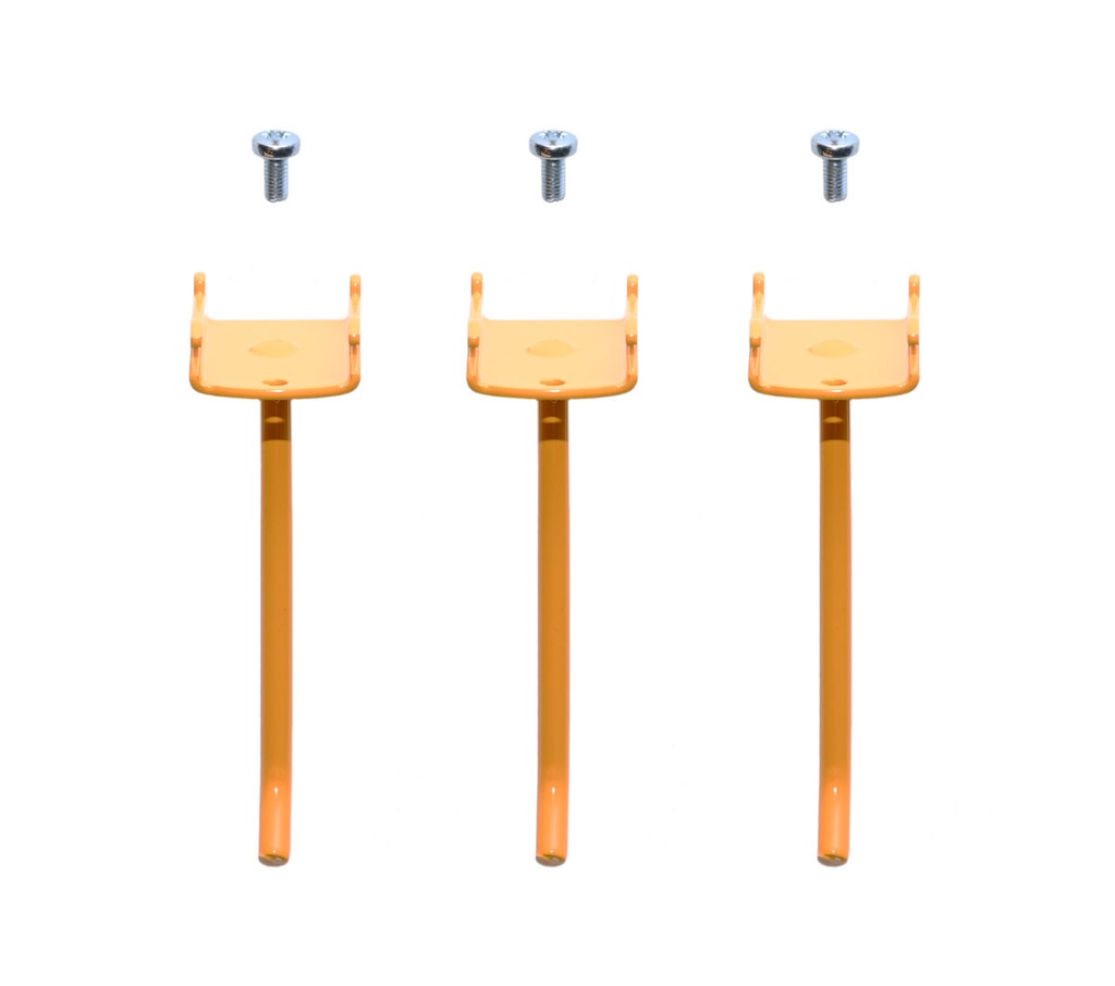 Hook, Round holes short, Yellow 3/pack