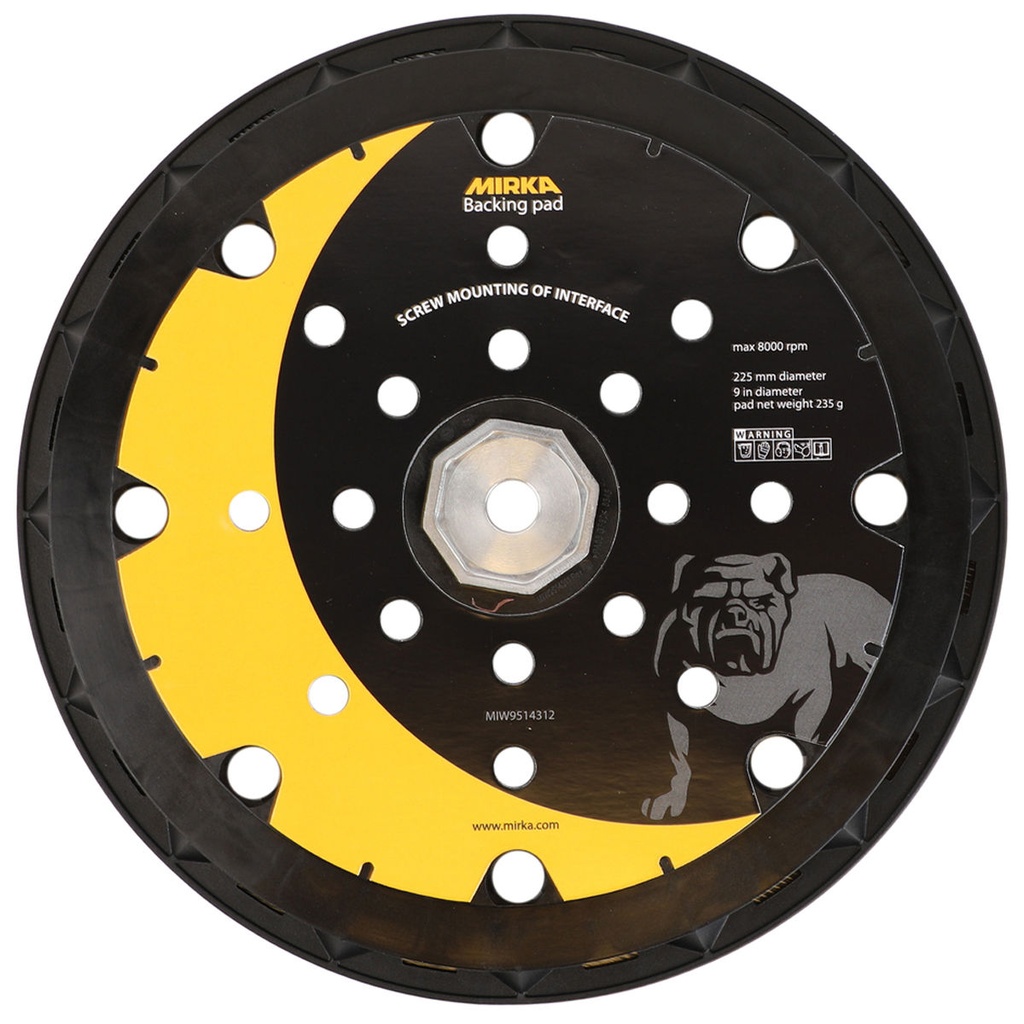 Mirka Backing Pad 225mm 25H Grip LEROS + 8 screws