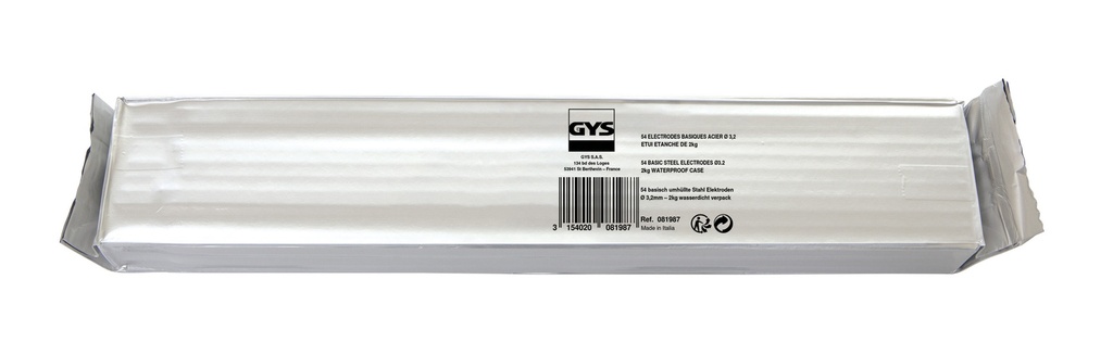 GYS 54 LOW HYDROGEN E7018 BASIC ELECTRODES STEEL Ø 3.2 - 2KG CAS