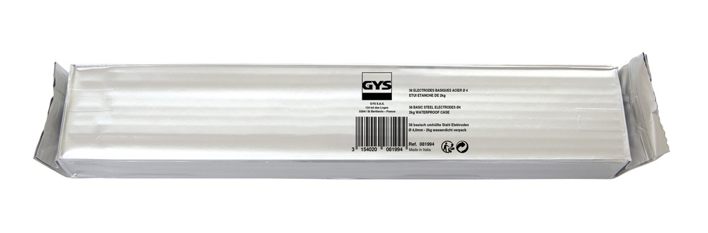 GYS 38 LOW HYDROGEN E7018 BASIC ELECTRODES STEEL Ø 4.0 - 2KG CAS