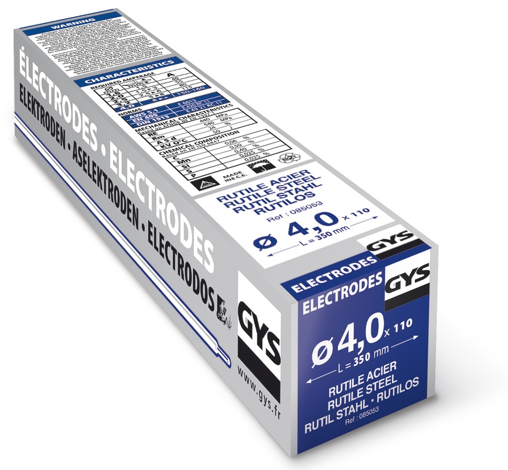 GYS 110 RUTILE ELECTRODES - STEEL- TYPE GY38 - Ø4.0