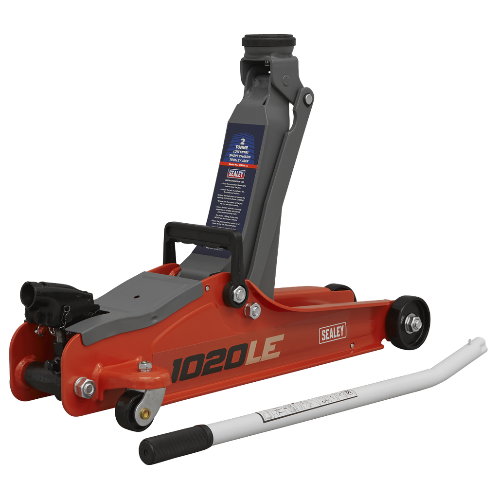 Sealey Low Profile Short Chassis Trolley Jack 2 Tonne - Red