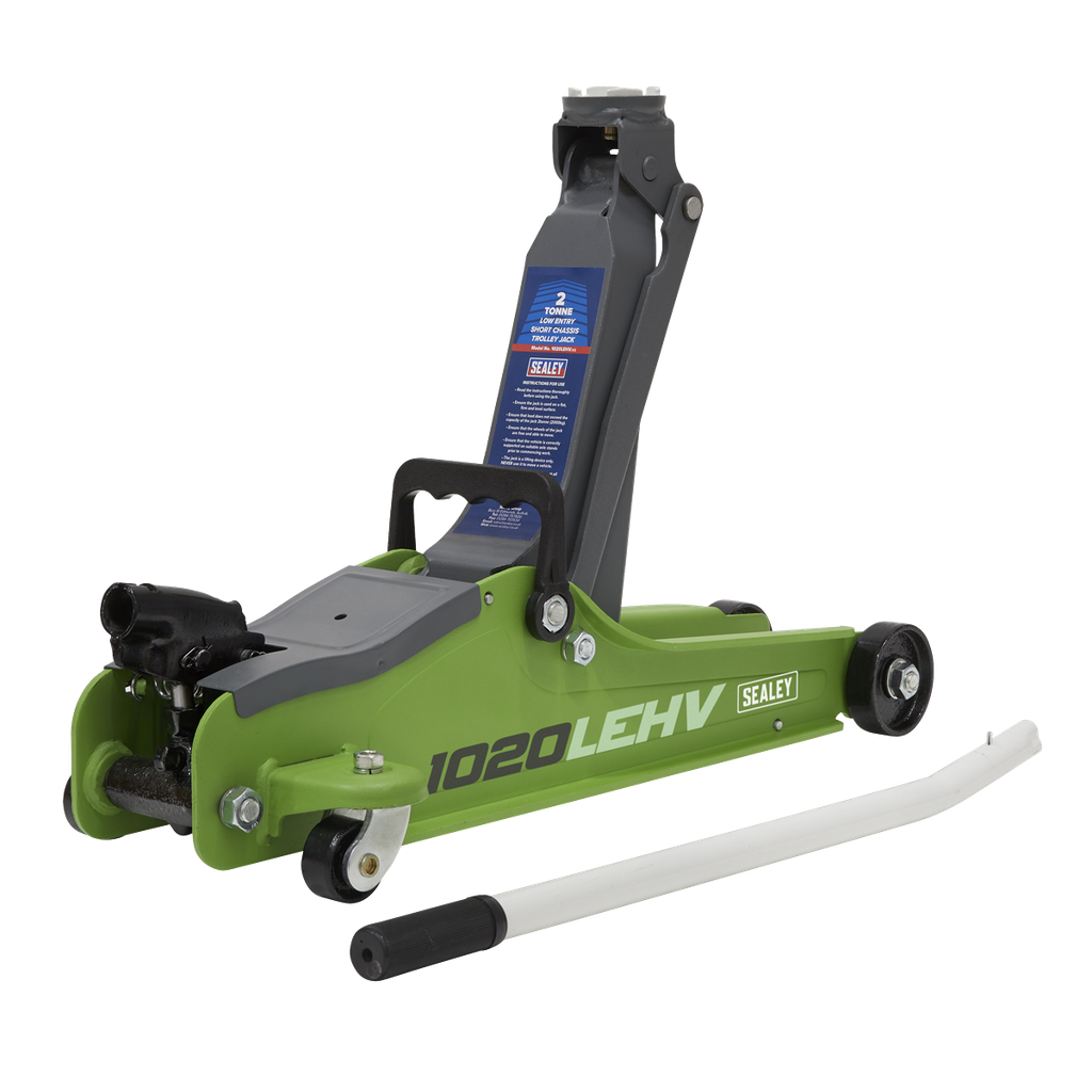 Sealey Low Profile Short Chassis Trolley Jack 2 Tonne - Green
