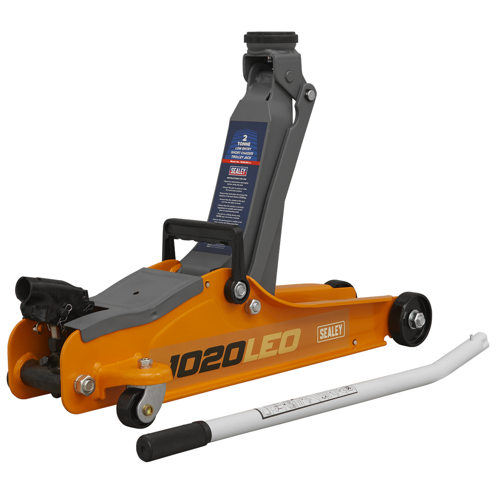 Sealey Low Profile Short Chassis Trolley Jack 2 Tonne - Orange