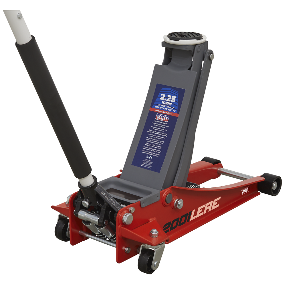 Sealey Low Profile Trolley Jack with Rocket Lift 2.25 Tonne - Red
