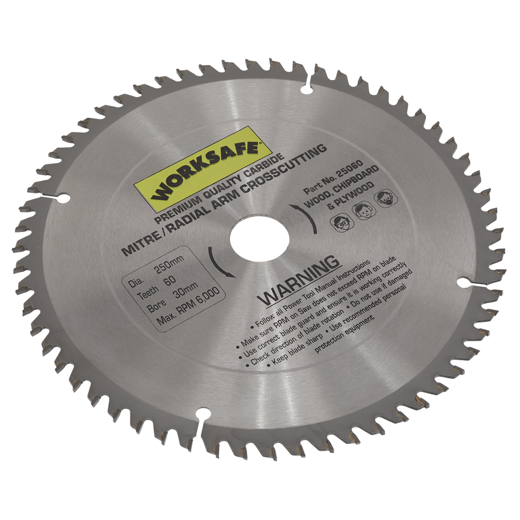Sealey Worksafe® TCT Saw Blade 250 x 30mm 60tpu
