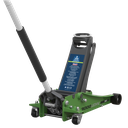 Sealey Low Profile Trolley Jack with Rocket Lift 3 Tonne - Green
