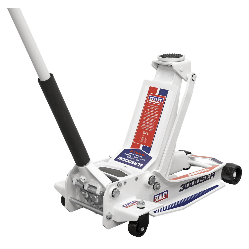 Sealey Low Profile Trolley Jack with Rocket Lift 3 Tonne