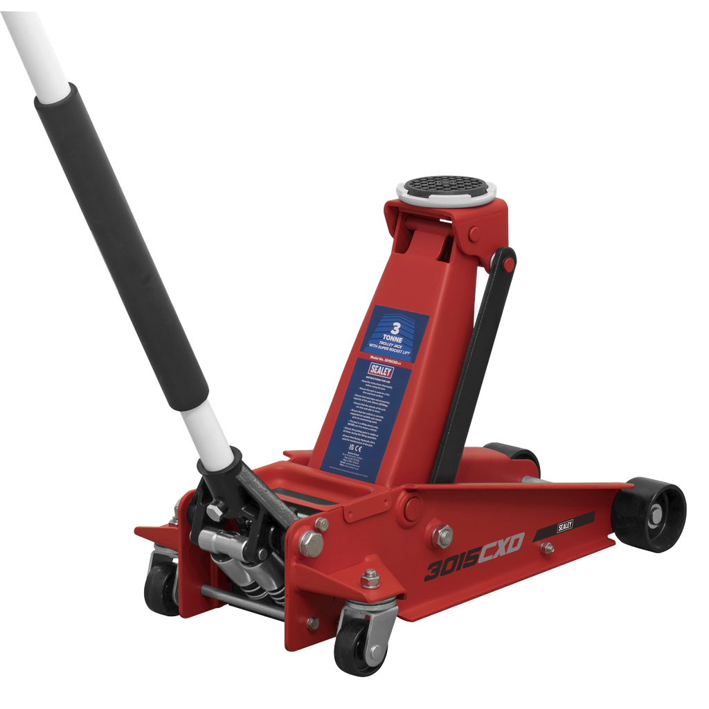 Sealey Trolley Jack with Super Rocket Lift 3 Tonne