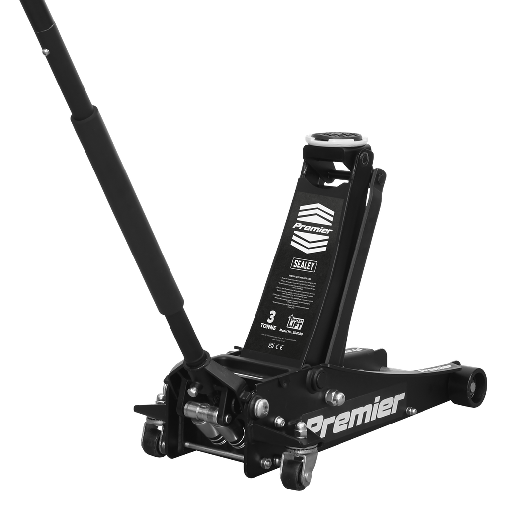 Sealey Premier Low Profile Trolley Jack with Rocket Lift 3 Tonne - Black