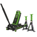 Premier Trolley Jack 3 Tonne & Axle Stands (Pair) 3 Tonne per Stand Combo