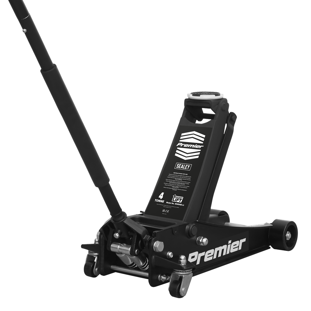 Sealey Premier Low Profile Trolley Jack with Rocket Lift 4 Tonne - Black