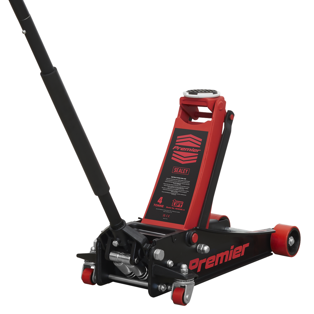 Premier Low Profile Trolley Jack with Rocket Lift 4 Tonne - Red
