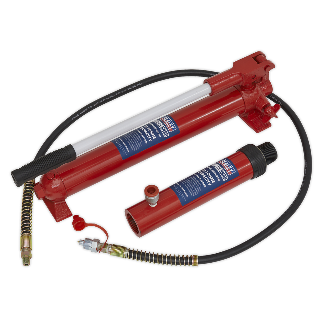 Sealey SuperSnap® Push Ram with Pump & Hose Assembly 10 Tonne