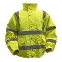 Sealey Worksafe® Hi-Vis Yellow Jacket with Quilted Lining, Elasticated Waist & Cuffs - X-Large