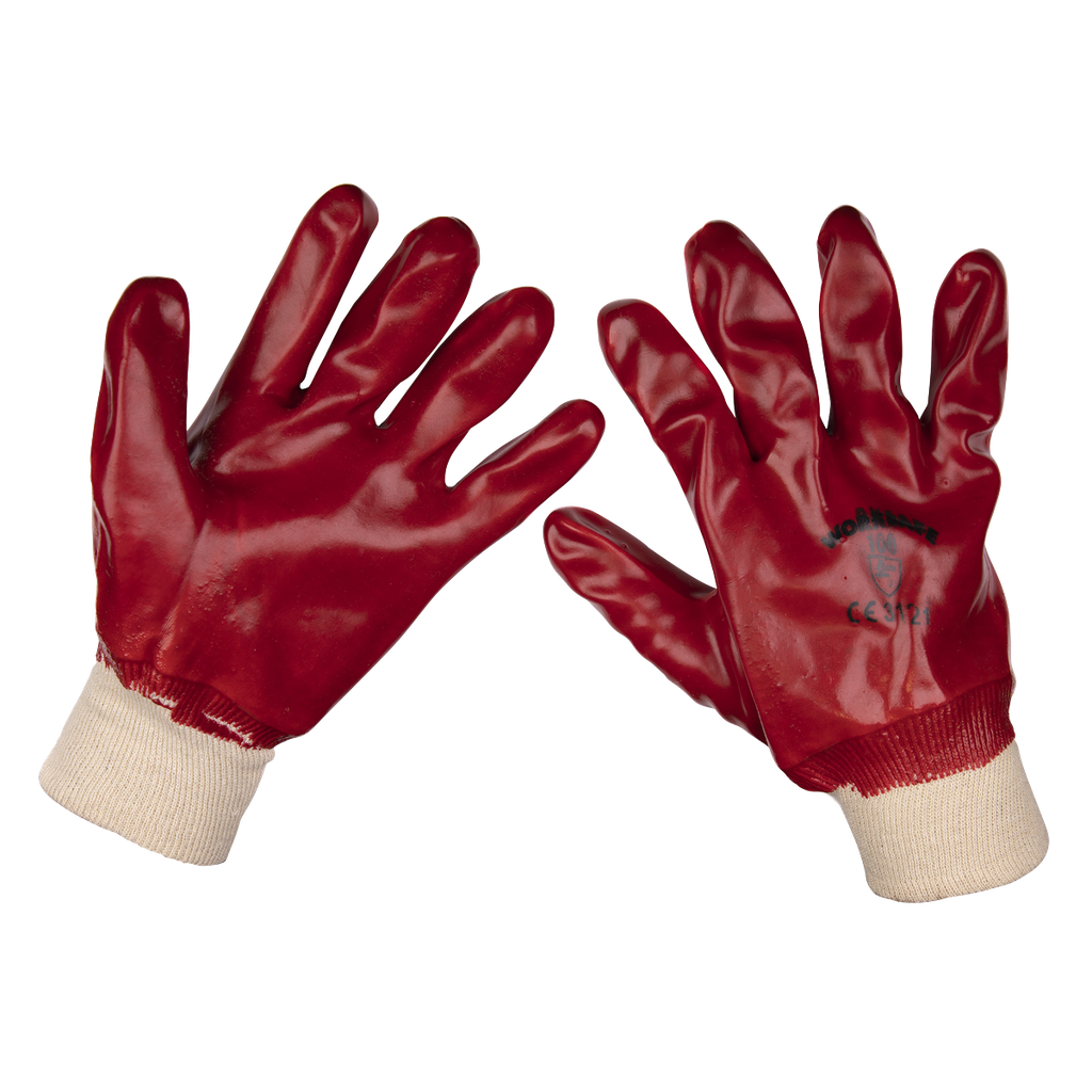 Sealey Worksafe® PVC Knit Wrist Gloves, X-Large - Pair