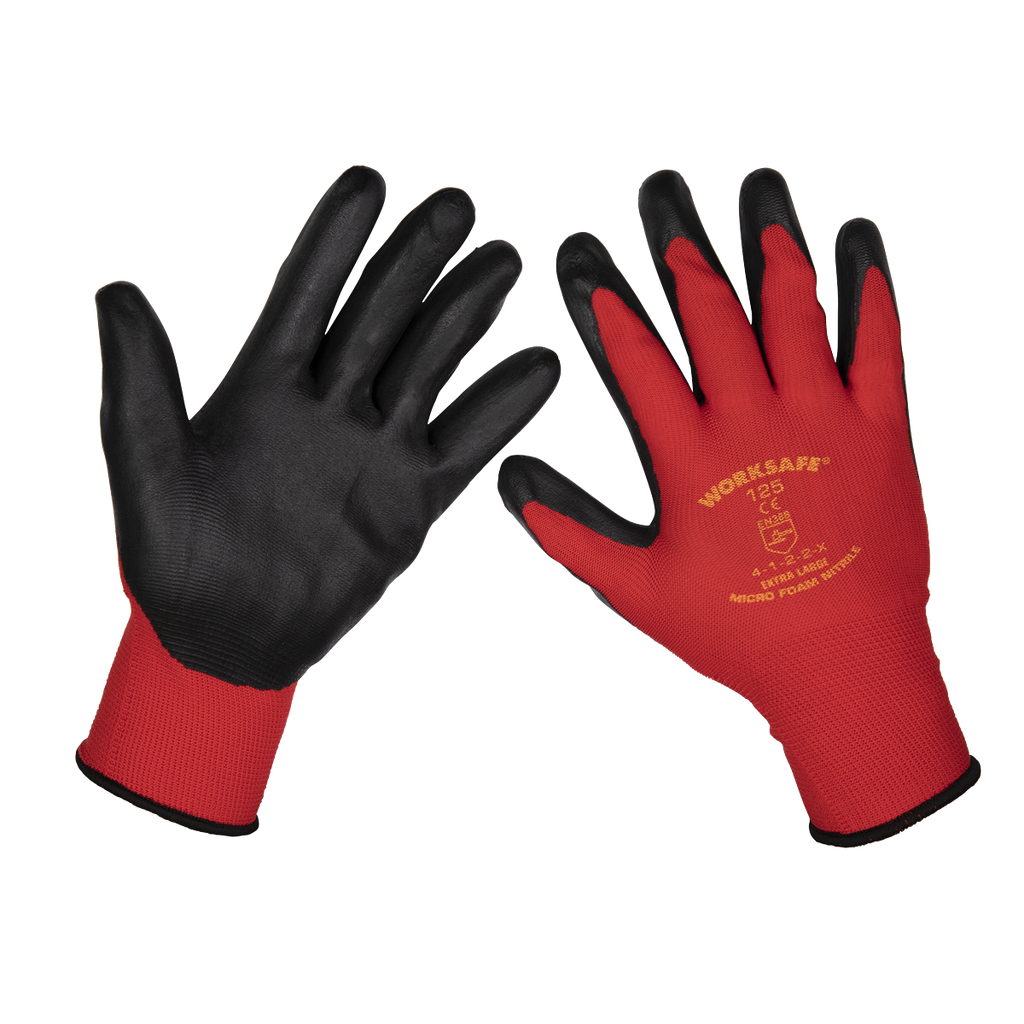 Sealey Worksafe® Nitrile Foam Gloves, X-Large - Pair