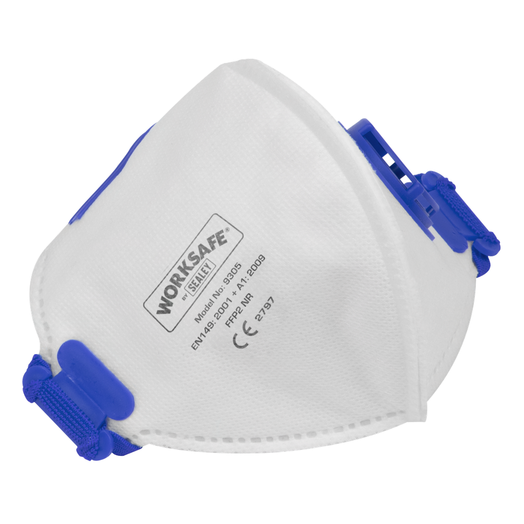 Sealey Worksafe® Valved Fold Flat Mask FFP2 - Pack of 10