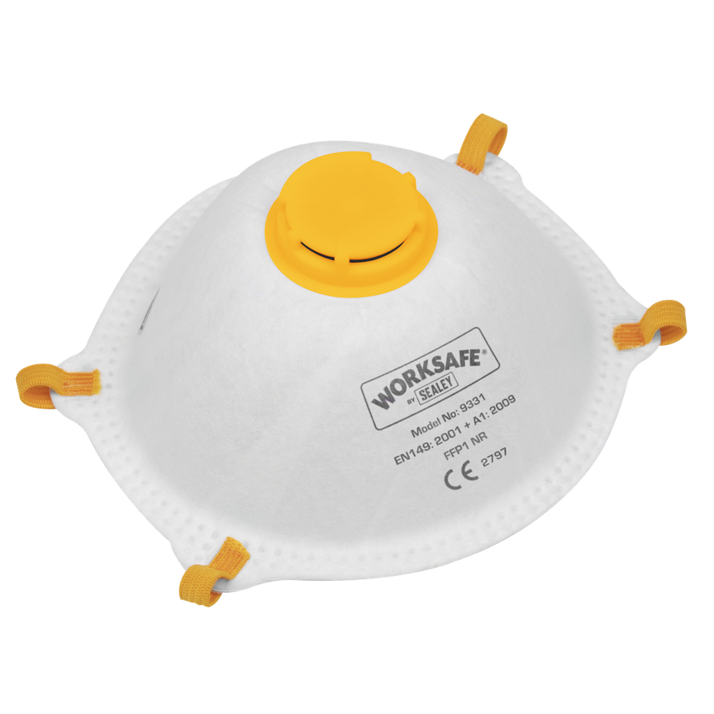 Sealey Worksafe® FFP1 Valved Cup Mask - Pack of 3