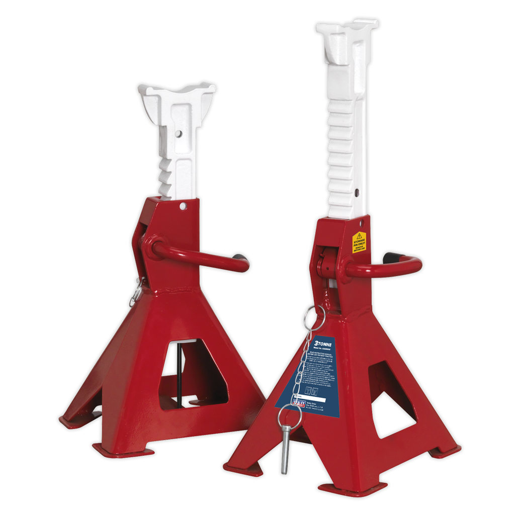 Sealey Auto Rise Ratchet Axle Stands (Pair) 3 Tonne Capacity per Stand