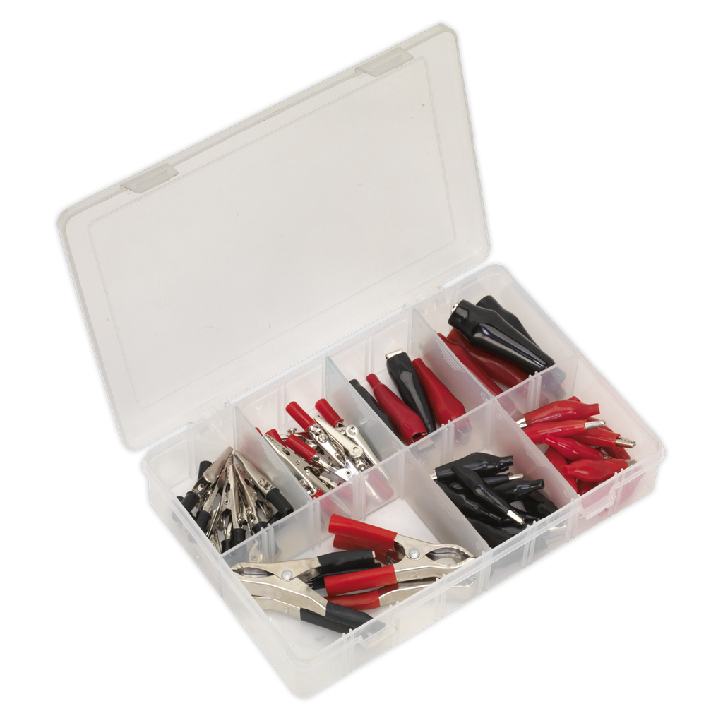 Crocodile Clip Assortment 60pc - Black & Red
