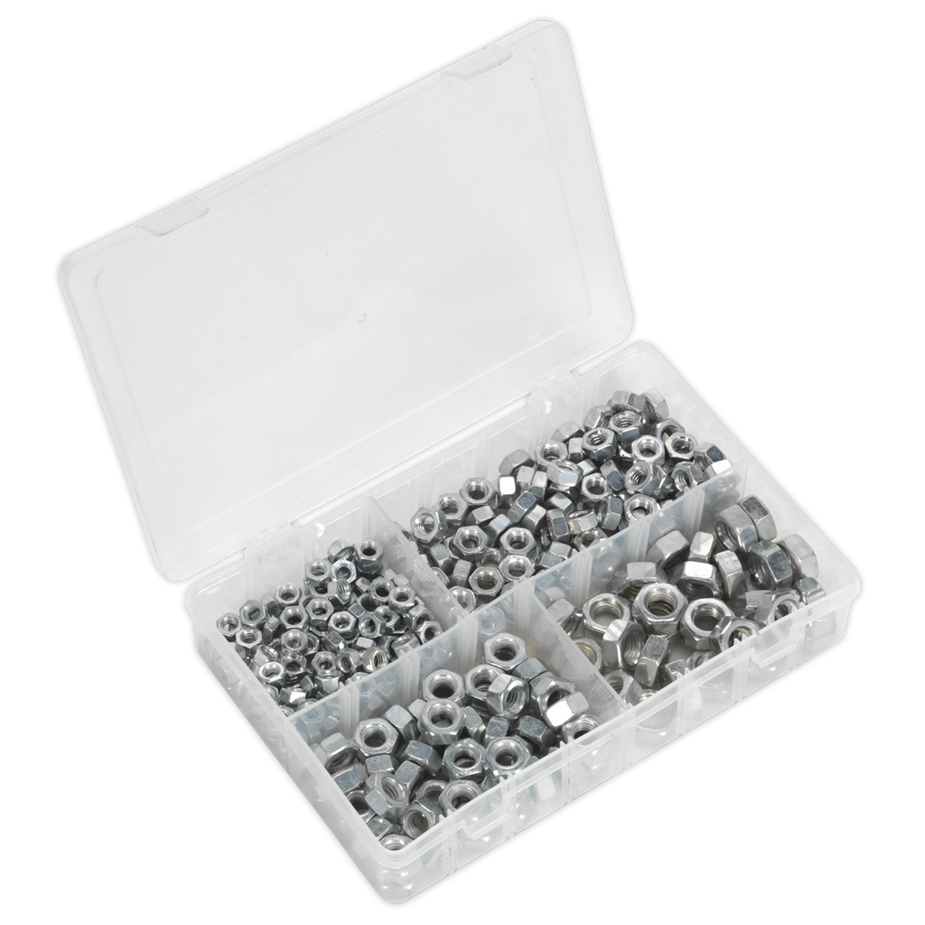 Sealey Steel Nut Assortment 1/4"-1/2"UNC 320pc