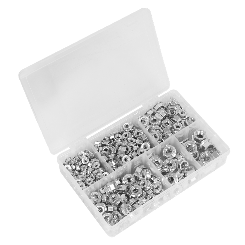 Sealey Flange Nut Assortment M5-M12 Serrated 390pc