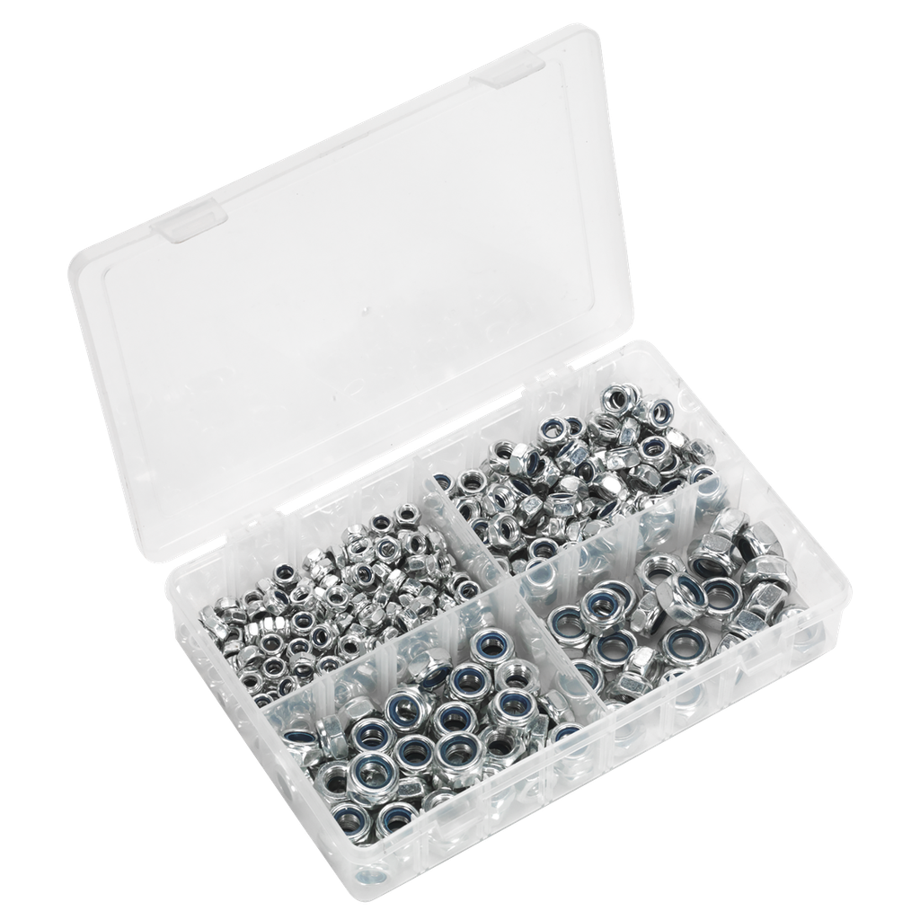 Sealey Nylon Locknut Assortment M6-M12 300pc
