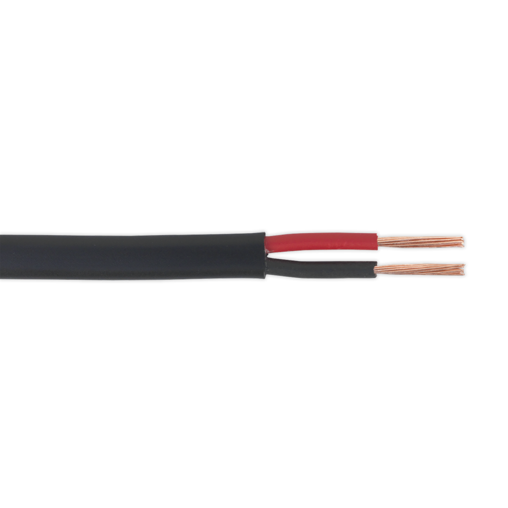 Sealey 8.75A Thick Wall Flat Twin Automotive Cable 30m - Black