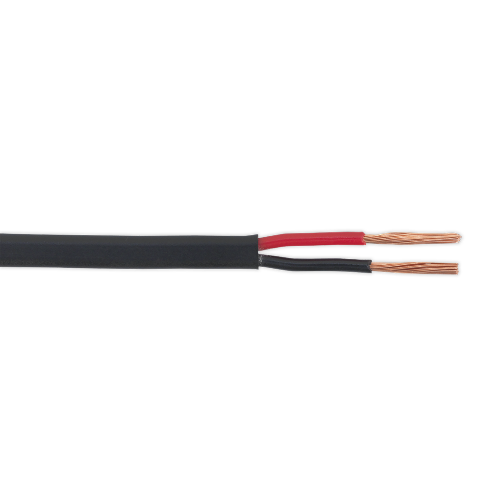 Sealey Thin Wall Flat Automotive Cable Twin 2 x 1mm² 32/0.20mm 30m - Black