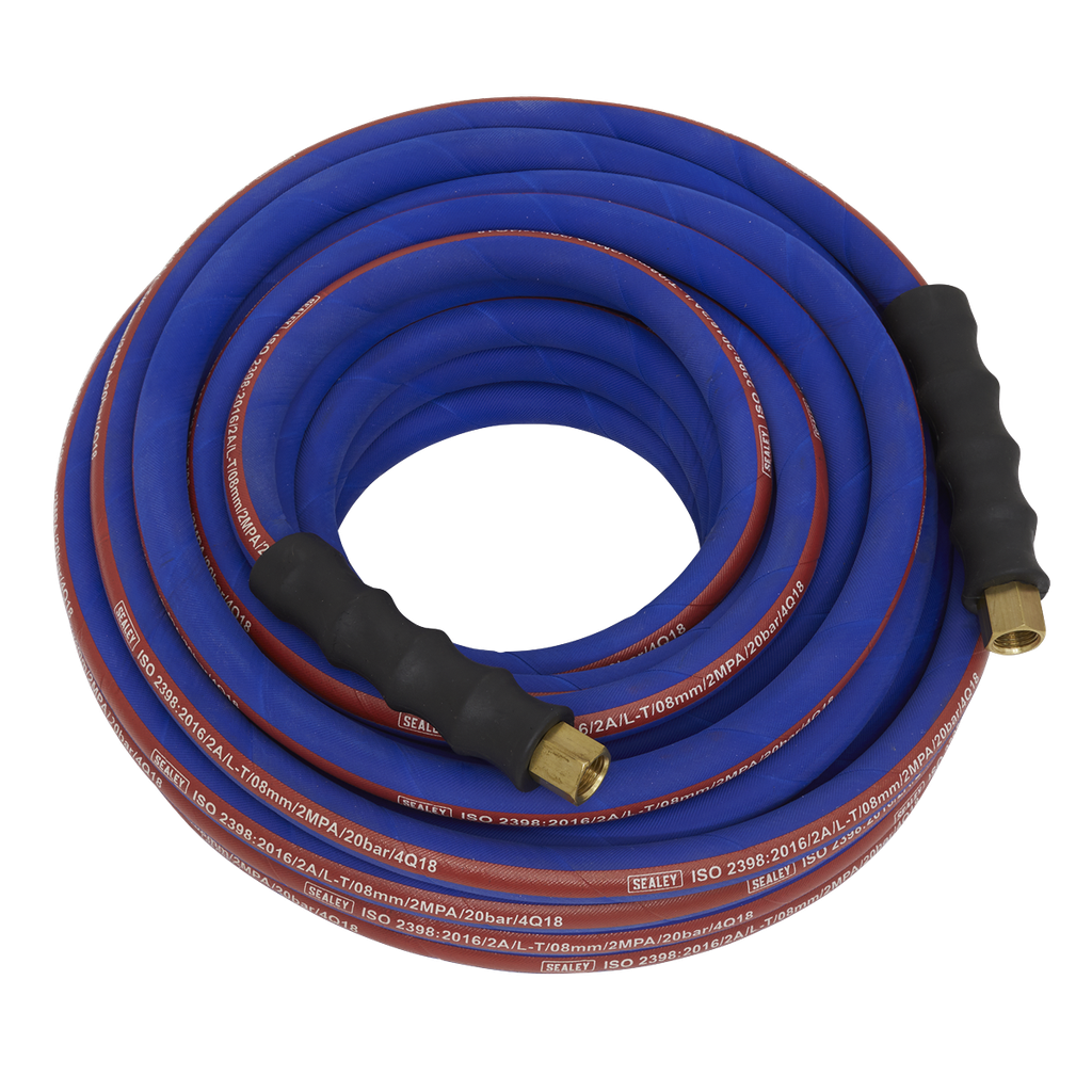 Sealey Extra-Heavy-Duty Air Hose with 1/4"BSP Unions 15m x 8mm
