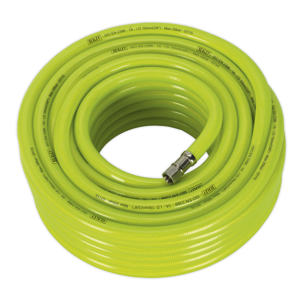 Sealey High-Visibility Air Hose with 1/4"BSP Unions 20m x 10mm