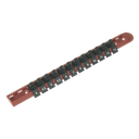 Sealey Premier Socket Retaining Rail with 12 Clips 1/4"Sq Drive