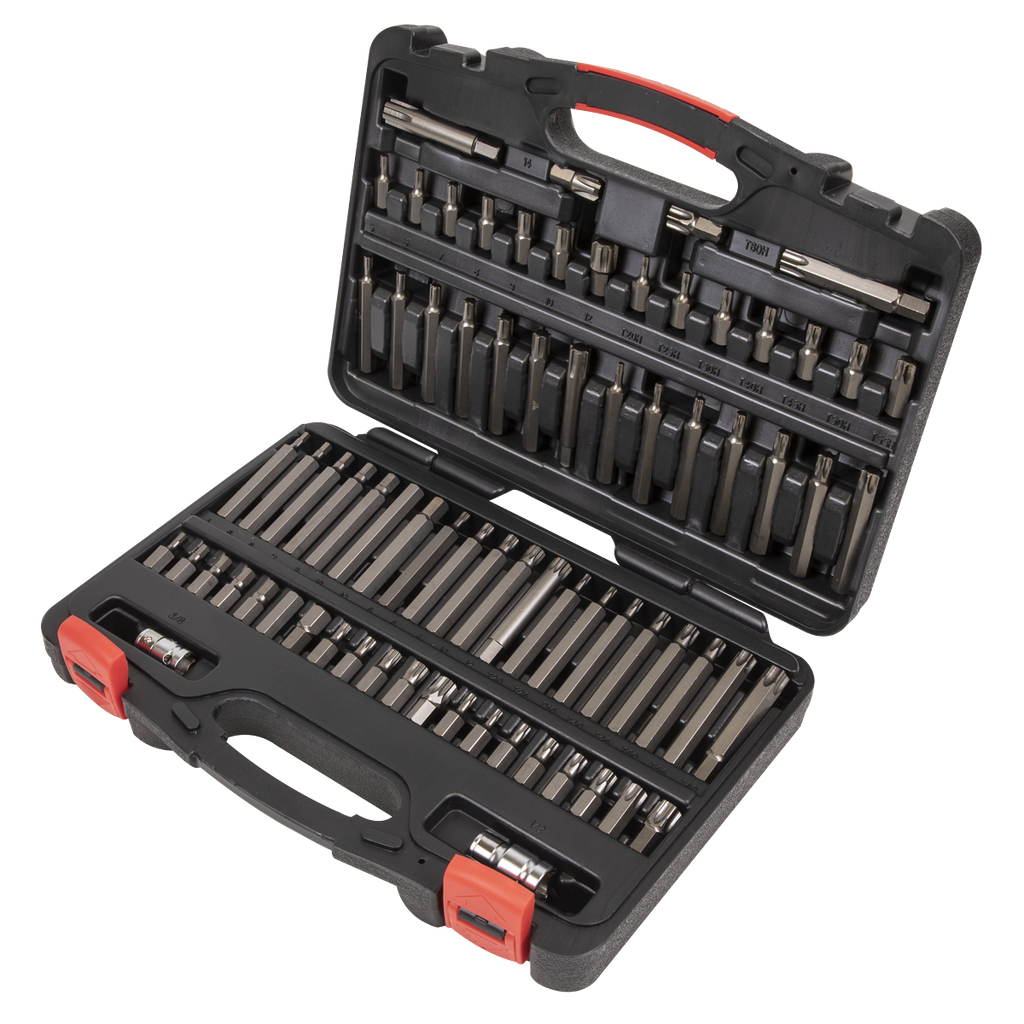 Sealey Premier TRX-Star*/Security TRX-Star*/Hex/Ribe/Spline Bit Set 3/8" & 1/2"Sq Drive 74pc