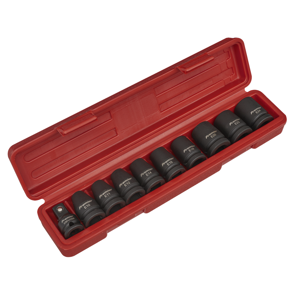 Sealey Premier TRX-Star* Female Impact Socket Set 1/2"Sq Drive 10pc