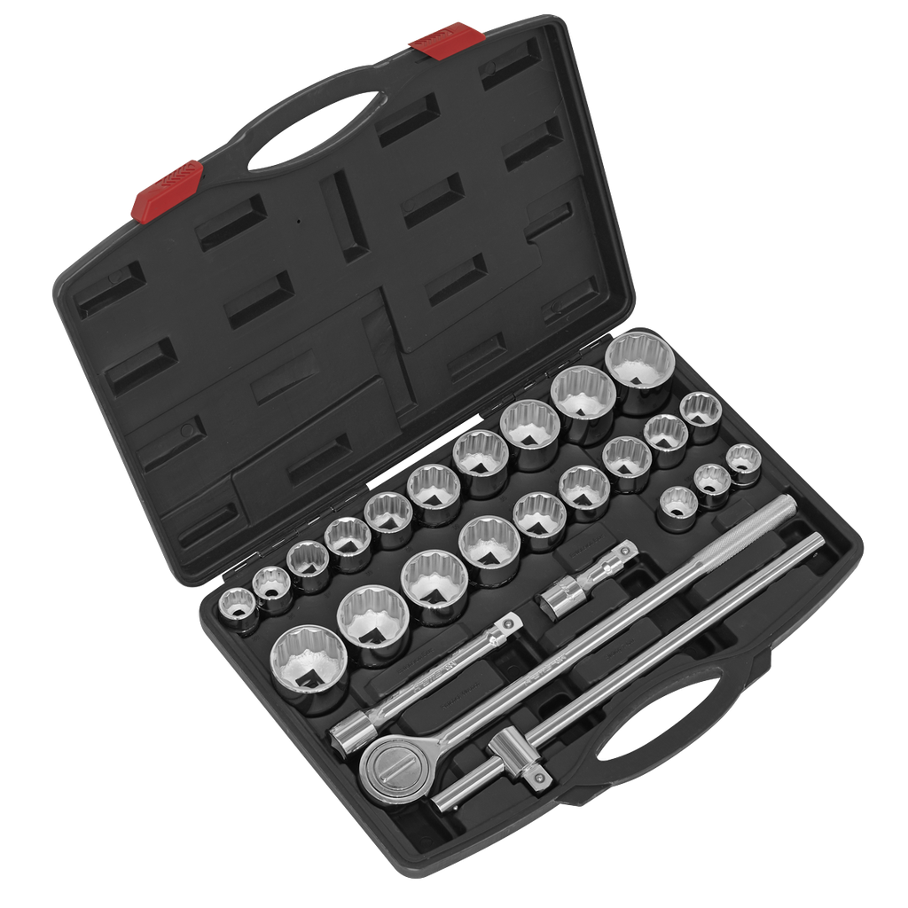 Sealey Premier Metric/Imperial Socket Set 3/4"Sq Drive 12-Point 26pc