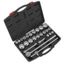 Sealey Premier Metric/Imperial Socket Set 3/4"Sq Drive 12-Point 26pc