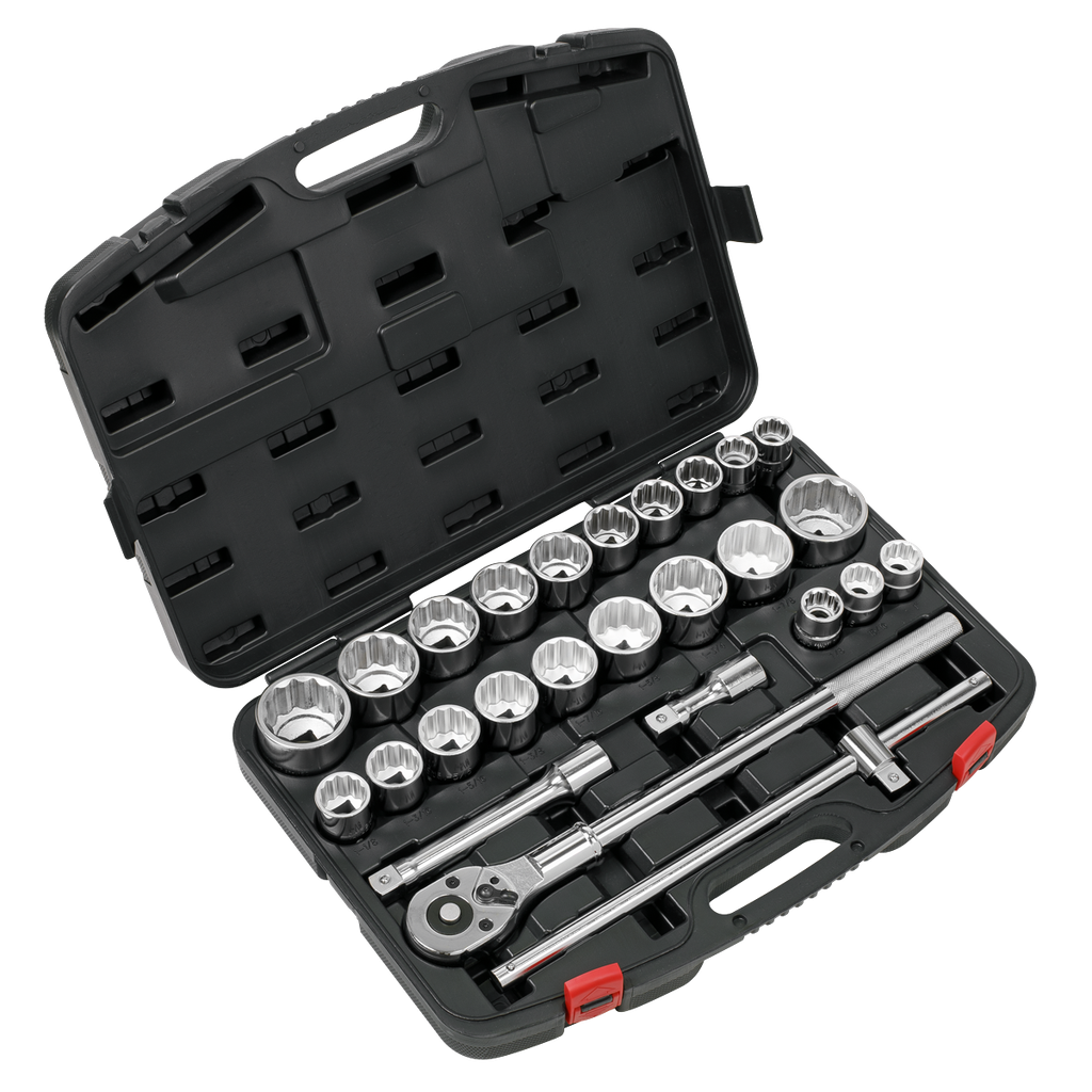 Sealey Premier Metric/Imperial Socket Set 3/4"Sq Drive 12-point 