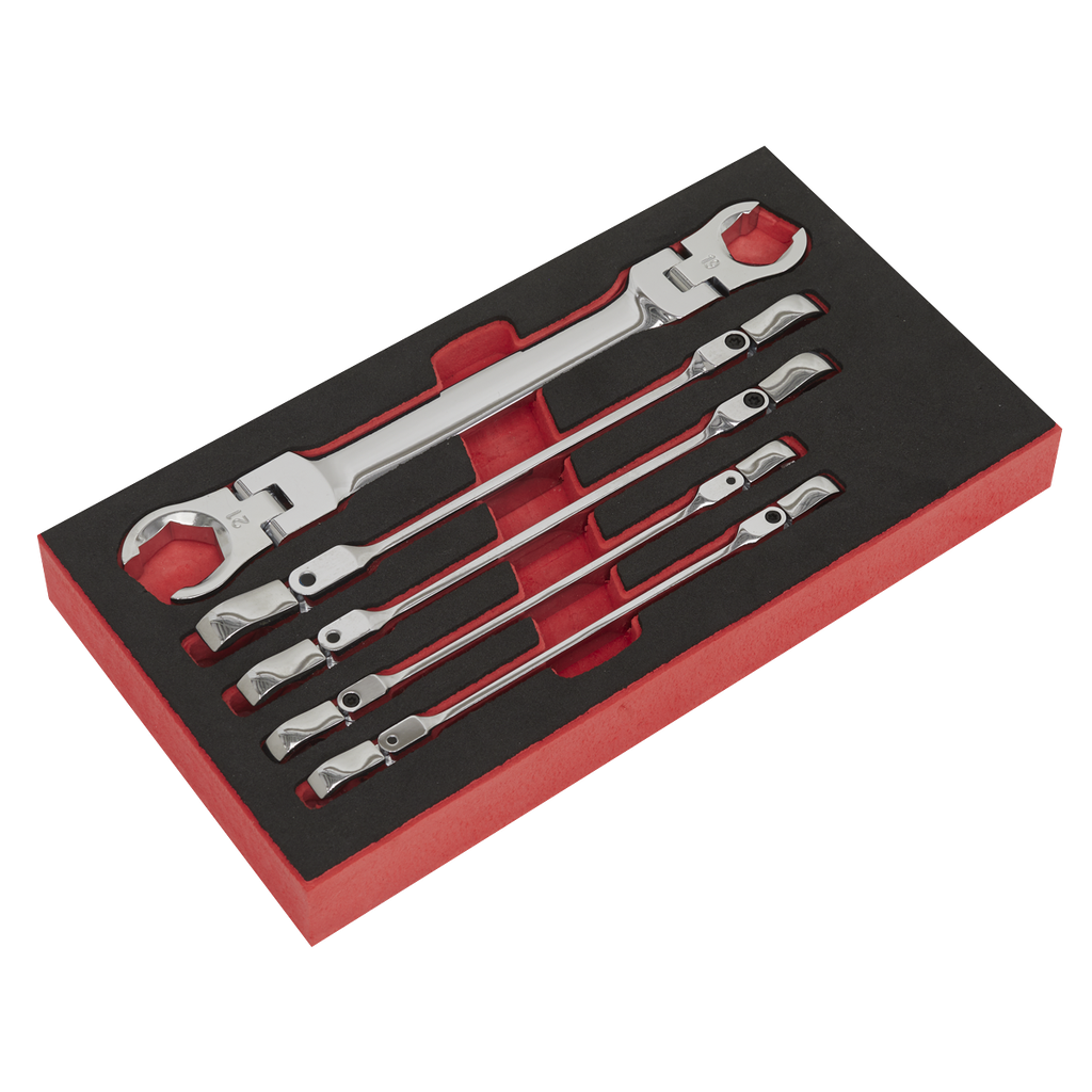 Sealey Premier Flexi-Head Flare Nut Spanner Set 5pc