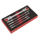 Sealey Premier Flexi-Head Flare Nut Spanner Set 5pc