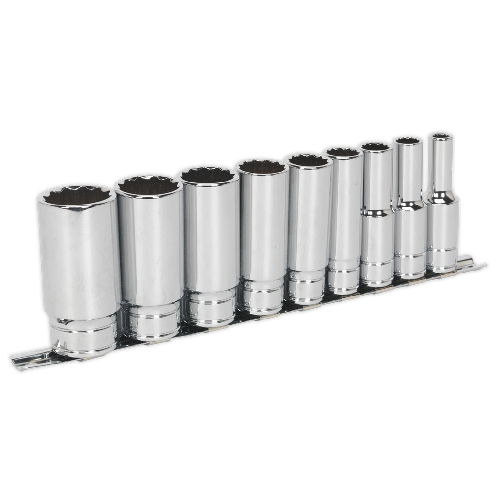 Sealey Premier Whitworth Deep Socket Set 1/2"Sq Drive 9pc