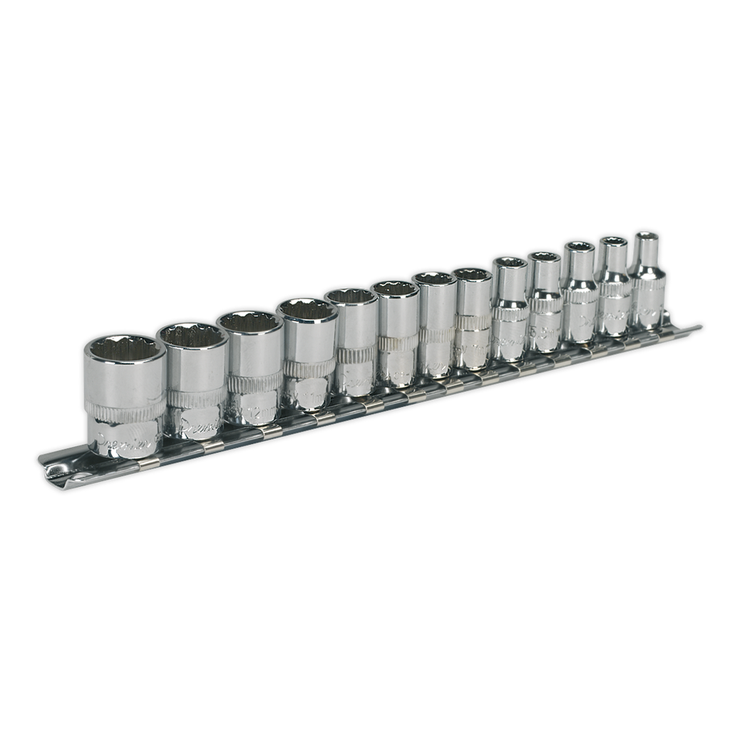 Sealey Premier Socket Set 1/4"Sq Drive 12-point 13pc