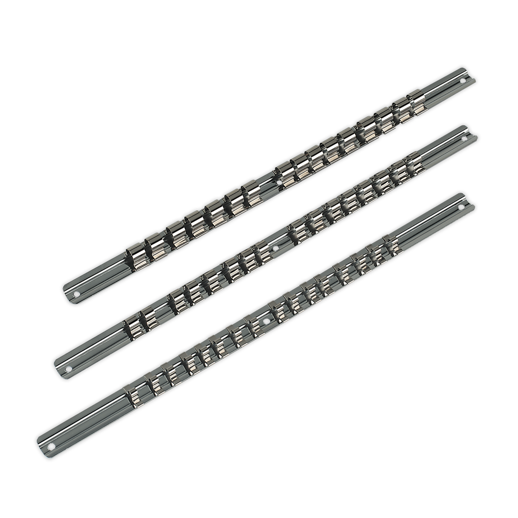 Sealey Premier Socket Retaining Rail Set 1/4", 3/8" & 1/2"Sq Drive 3pc