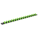 Sealey Premier Socket Retaining Rail with 16 Clips 1/4"Sq Drive - Hi-Vis Green