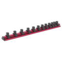 Sealey Premier Socket Retaining Rail Magnetic 3/8"Sq Drive 12 Clips