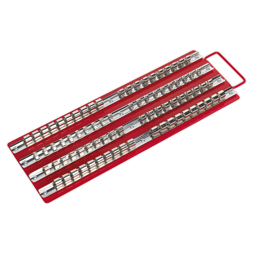 Sealey Premier Socket Rail Tray 1/4", 3/8" & 1/2"Sq Drive - Red