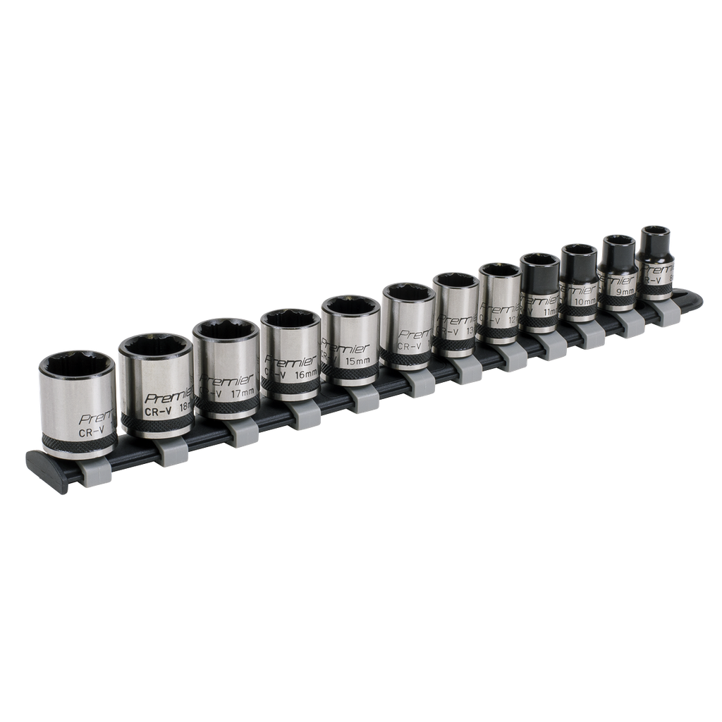 Sealey Premier Black Lock-On™ Socket Set 3/8"Sq Drive 12pc