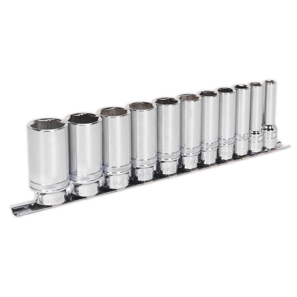 Sealey Premier Imperial Deep Lock-On™ Socket Set 3/8"Sq Drive 11pc